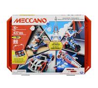 Bandai Meccano Maletín de construcción - Estuche de construcción 5 en 1 Vehículos, Robot, Torre Eiffel - 437 piezas, herramientas, instrucciones - Kit Actividad Montaje - Juguete infantil de 10 años y