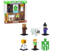 Bandai - Minecraft - Pack de 6 Figuras coleccionables - Estuche de 6 Figuras pequeñas, Incluidas 1 Misterio - Colección de Videojuegos y películas de Minecraft - Juguete a Partir de 8 años - PMM2060