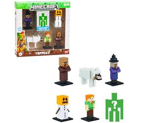 Bandai - Minecraft - Pack de 6 Figuras coleccionables - Estuche de 6 Figuras pequeñas, Incluidas 1 Misterio - Colección de Videojuegos y películas de Minecraft - Juguete a Partir de 8 años - PMM2060
