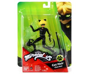 Bandai Miraculous Ladybug Figura de Acción Cat Noir 12cm con Ala de Batalla