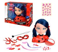 Bandai Cabeza de peluquería Miraculous Marinette Deluxe 21 cm +30 accesorios Licencia Oficial