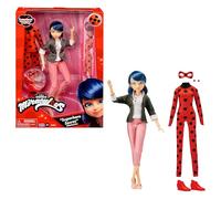 BANDAI - Miraculous Ladybug y Cat Noir - Muñeca - Ladybug y Marinette - Muñeca articulada 26 cm - P50355
