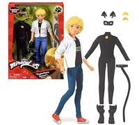 BANDAI - Miraculous Ladybug y Cat Noir - Muñeco - Adrien y Cat Noir - Muñeco articulados 26 cm