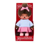 BANDAI - Monchhichi - Felpa Falda Zapatillas - Peluche Mono icónico de los años 80 - 20 cm para niños y Adultos - Monchhichi en Zapatillas - Juguete Infantil de 2 años y + - SE203949
