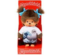 Bandai Monchhichi - Peluche 50 Años Onda Hokusai - Icónico Mono de los Años 80 - Suave 20 cm para Niños y Adultos - Juguete a Partir de 2 Años - SE255313