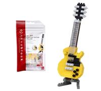 Bandai - Nanoblock Electric Guitar Yellow, Micro Bloques, Modelo 3D de Guitarra eléctrica Amarilla para coleccionistas - NBC347