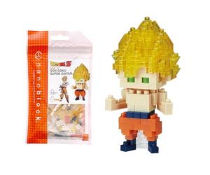 Bandai - Nanoblock Goku Super Saiyan, maqueta 3D Detallada, Micro Bloques, optimo para Fans de Dragon Ball - NBDB007