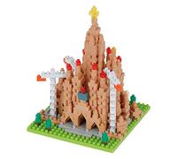 Bandai - Nanoblock Sagrada Familia, maqueta 3D de Arquitectura, Mini Bloques de construcción, optimo para Regalo y colección - NBH211