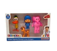 BANDAI - Pack de 4 Super Figuras Pocoyó y Sus Amigos FA77750, Juguetes de Plástico para Niños, Set Coleccionable de la Serie de Televisión, Muñecos de Juguete.