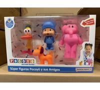 BANDAI - Pack de 4 Super Figuras Pocoyó y Sus Amigos FA77750, Juguetes de Plástico para Niños, Set Coleccionable de la Serie de Televisión, Muñecos de Juguete.