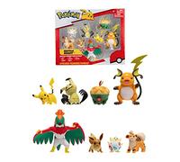 Bandai Pokémon 8 Figuras Battle - Pikachu, Evoli (Eevee), Dratatin (Appletun), Togepi, Caninos (Growlithe), Mimiqui (Mimikyu), Raichu y Brutalibrado (Hawlucha) - JW2687