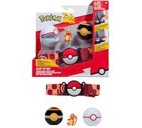 Bandai Pokémon - Cinturón clip 'N' Go - 1 cinturón, 2 bolas de poké y 1 figura de salamèche 5 cm - Accesorio para disfrazarse de entrenador Pokémon - Cinturón de salamèche - Juguete infantil de 4 años