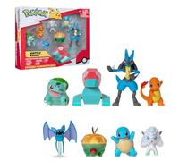 Bandai - Pokémon - Pack de 8 Figuras Pokémon de 5 a 8 cm - Estuche Bulbizarre Salamèche Carapuce Nosferapti Goupix de Aloe Dratatin Porygon Lucario - Juguete Infantil 4 años y + - Battle figurillas -