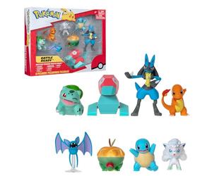 Bandai - Pokémon - Pack de 8 Figuras Pokémon de 5 a 8 cm - Estuche Bulbizarre Salamèche Carapuce Nosferapti Goupix de Aloe Dratatin Porygon Lucario - Juguete Infantil 4 años y + - Battle figurillas -