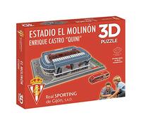 BANDAI- Puzzle Estadio 3D El Molinón (Sporting Gijón) National Soccer Club Figura de colección, Multicolor (Eleven Force EF10803)