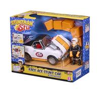 BANDAI, Stuntman STU Coche Acrobático Race Ace, Vehículo de Acrobacias Desmontable con Figura y Pared de Cajas para Impacto, App con Efectos Especiales, Multicolor, COSS8200