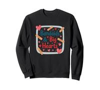 Bandaids & Big Hearts: Regalo de reconocimiento para una Enfermera cariñosa Sudadera, Unisex para Adultos, Negro, S