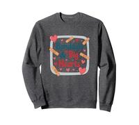 Bandaids & Big Hearts: Regalo de reconocimiento para una Enfermera cariñosa Sudadera, Unisex para Adultos, Jaspeado Oscuro, XL
