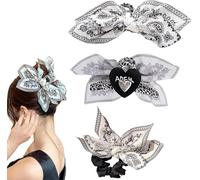 Bandana Claw Clip,Bandana Hair Clip,Bandana Bow Claw Clip,Boho Bow Knot Bandana Fabric Hair Claw Clip (D)