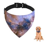 Bandana cósmica azul y naranja para perro con correa ajustable, anillo en D, pañuelo para perro, baberos triangulares, bandanas para perros, ropa y accesorios para perros, cachorros, gatos, decoración