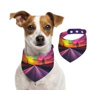 Bandana de algodón de doble cara para cumpleaños de perro, lavable, diseño de Aurora at The Highway, baberos para perros pequeños, medianos y grandes, unisex, para perros, gatos, mascotas, mediano