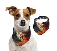 Bandana de algodón de doble cara para cumpleaños de perro, lavable, diseño de lobo valiente en llamas, baberos para perros pequeños, medianos y grandes, unisex, para perros, gatos, mascotas pequeñas