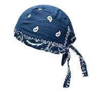 Bandana de algodón transpirable con sombrero pirata de ala ancha, ideal para actividades al aire libre como ciclismo, ciclismo de montaña, hip-hop y baile. Protección solar., 18-Denim Blue, M