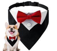 Bandana de boda para perros - Collar de pajarera, bufanda ajustable Tuxedo, accesorio para perros transpirable | Collar formal para perros, boda, fiesta, cumpleaños