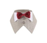 Bandana de esmoquin para perro, collar de esmoquin de príncipe con pajarita roja para perros pequeños, medianos y grandes, disfraz de compromiso, cumpleaños y graduación