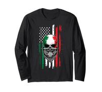 Bandana de esqueleto de la independencia de México, orgullosa, bandera mexicana de Estados Unidos Manga Larga