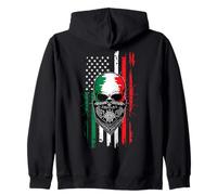 Bandana de esqueleto de la independencia de México, orgullosa, bandera mexicana de Estados Unidos Sudadera con Capucha