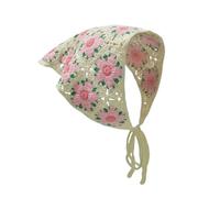 Bandana de Ganchillo - Accesorio De Cabeza Con Flor De Punto - Accesorio Vintage de Protección Solar para Mujeres y Niñas