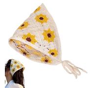 Bandana de ganchillo, pañuelo de ganchillo para mujer, bandana para la cabeza, pañuelo de punto, bandanas para el pelo para mujeres y niñas