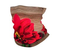 Bandana deportiva con estampado de dalia roja de flores retro para hombres y mujeres, máscara facial, envoltura para el cuello, bufanda para la cabeza, protección del sueño para el cabello rizado