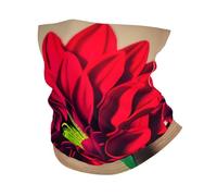 Bandana deportiva con estampado de dalia roja de flores retro para hombres y mujeres, máscara facial, envoltura para el cuello, bufanda para la cabeza, protección del sueño para el cabello rizado
