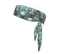 Bandana deportiva de doble cara con dos estampados de koalas felices con correas que absorben el sudor y son transpirables, adecuadas para correr y hacer ejercicio.