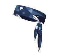 Bandana deportiva de doble cara con estampado de ballenas asesinas azules con correas que absorben el sudor y son transpirables, adecuadas para correr y hacer ejercicio.