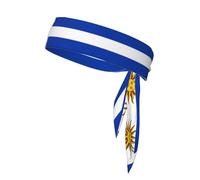 Bandana deportiva de doble cara con estampado de bandera de Uruguay con correas que absorben el sudor y transpirable, adecuada para correr y fitness.