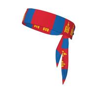 Bandana deportiva reversible con estampado de bandera de Mongolia con correas, bandana de fitness al aire libre, correas ajustables, adecuada para yoga y correr