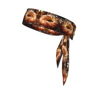 Bandana deportiva reversible con estampado de pastel de rey con correas, bandana de fitness al aire libre, correas ajustables, adecuada para yoga y correr