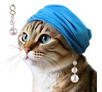 Bandana Dogs, Blue Dog Handkerchief Pearl Earrings, 17/22/2 Inches, Stretchy Comfortable Headgear, Party Costume and Photo Prop for Special Occasions (Multicolor)