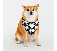 Bandana elegante para mascotas con estampado de bloques blancos y negros para perros y gatos, ropa de primavera y verano para perros para uso diario