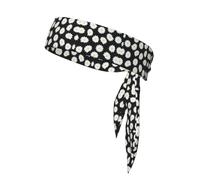 Bandana estampada de margarita blanca de doble cara para hombres y mujeres para fútbol, yoga, fitness, diadema ninja