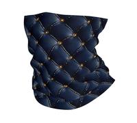 Bandana Estampado De Cuadros De Cuero Azul Marino Vintage Pasamontañas Multifuncional Cuello Bufanda Respirable Calentador De Cuello para Cámping Ciclismo Senderismo 25X50Cm