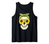Bandana Floral Girasol Mujer Calavera Camiseta sin Mangas