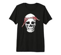 Bandana Hip Hop Skull & Red Do Rag Old School Rap Retro Camiseta Premium