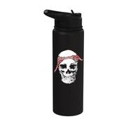 Bandana Hip Hop Skull & Red Do Rag Old School Rap Retro Stainless Steel Insulated Water Bottle