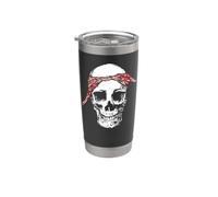 Bandana Hip Hop Skull & Red Do Rag Old School Rap Retro Vaso térmico de acero inoxidable de doble pared