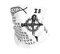 Bandana Jesús Es Mi Dios, Mi Rey, Mi Señor, Mi Salvador Religión Negra Calentador De Cuello Respirable Pasamontañas Elegante Cuello Bufanda para Ciclismo Senderismo Cámping 25X50CM