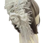 Bandana Lolitas de moda con cintas desmontables de alas de ángeles, elegante decoración gótica para el pelo para adolescentes y niñas